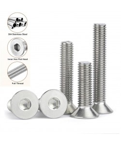 پیچ آلن سر خزینه استیل سایز M5 طول 10 میلیمتر (پک 5 تایی)