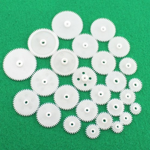 پک 25 عددی گیربکس و چرخ دنده پلاستیکی تک لایه