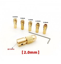 سه نظام مینیاتوری 0.5mm-3.0mm شفت 2 میلیمتر با کولت 5 سر 